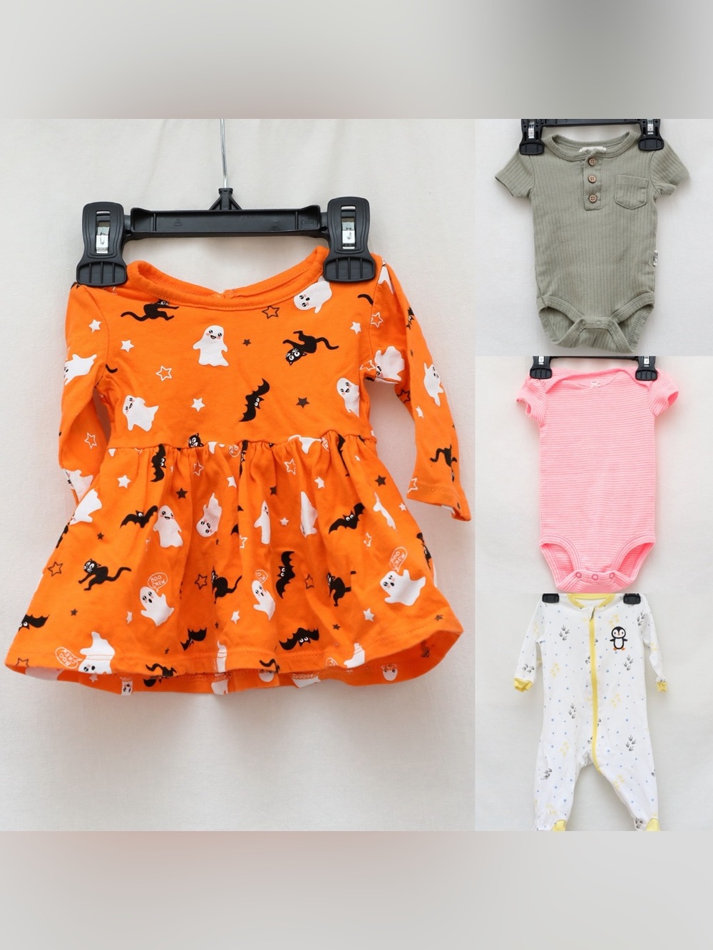 Set of baby clothes 0-3 newborn infant girl Halloween onesie footie